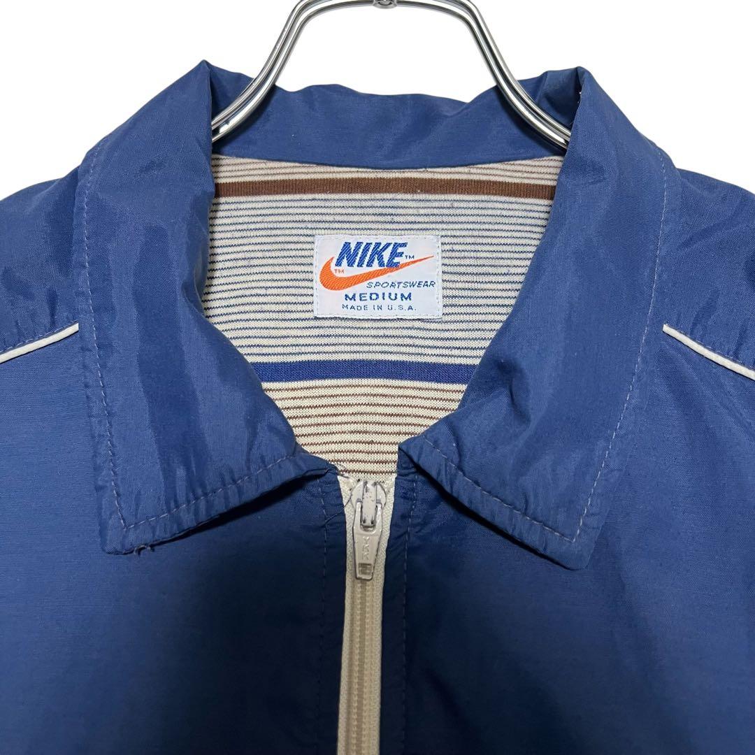 【USA製】ナイキ ドリズラージャケット スイングトップ M ネイビー 70s