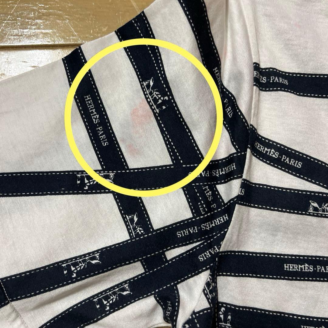 HERMES リボン柄 Tシャツ Sサイズ