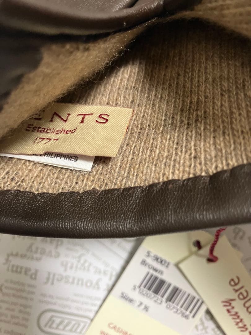 新品　dents 手袋　カシミヤ　ブラウン　7.5
