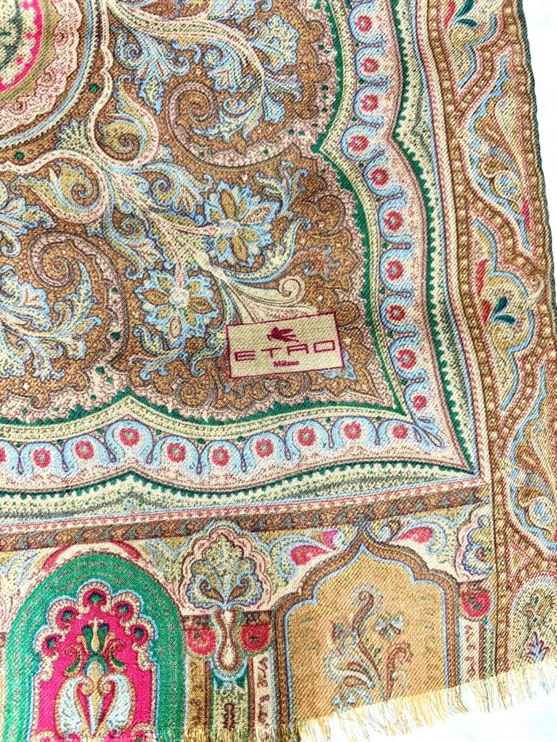 ETRO ペイズリー柄ストール 148cm x 66cm