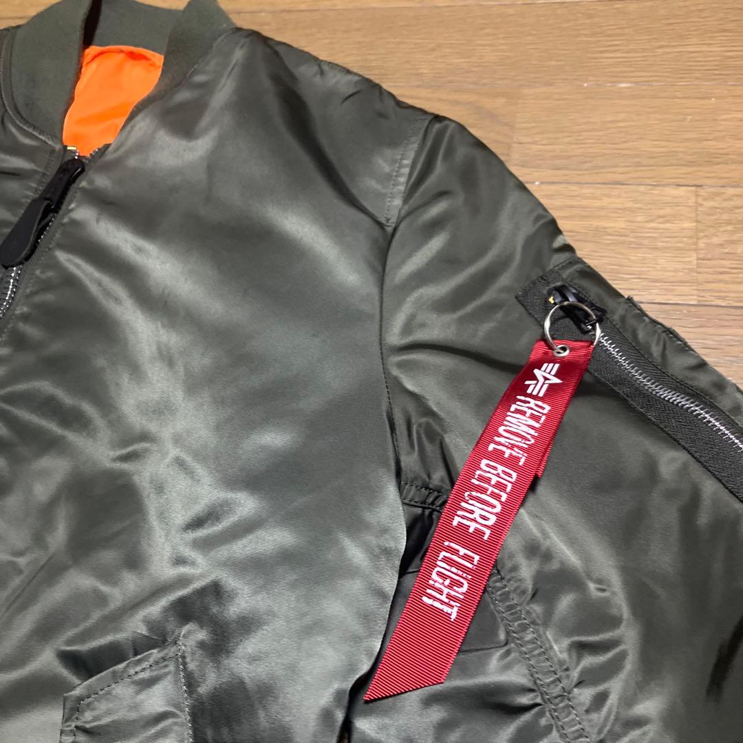 ALPHA 製 MA-1 オリーブグリーン XL 人気 スリム フィット タイプ