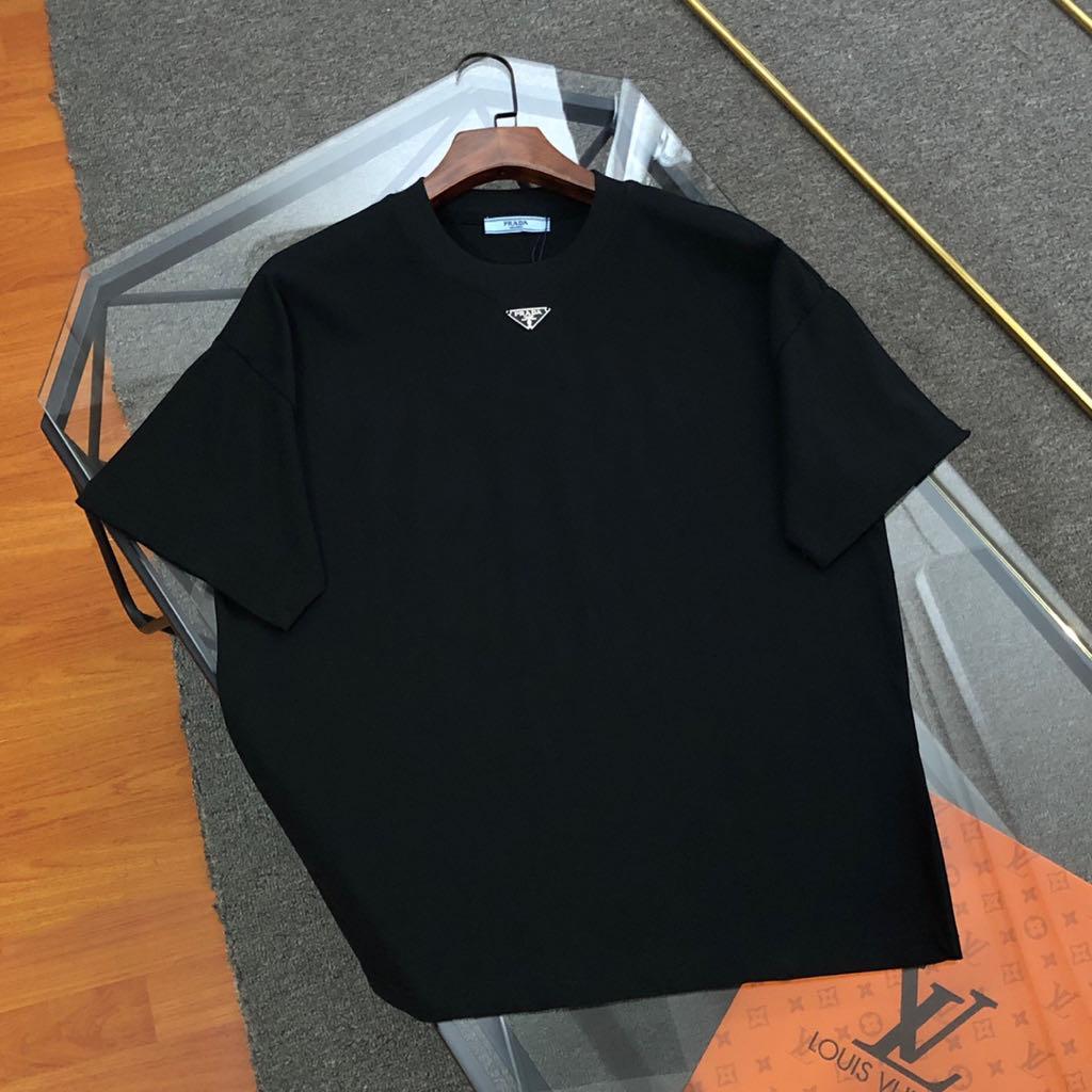 PRADA プラダ Tシャツ ブラック メンズ トライアングルロゴプレート
