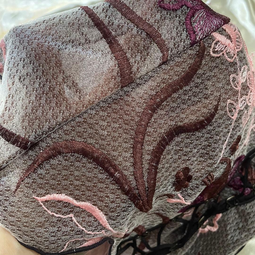オッズオン レースアップ キャミソール 透け感 花柄刺繍 フェアリーグランジ