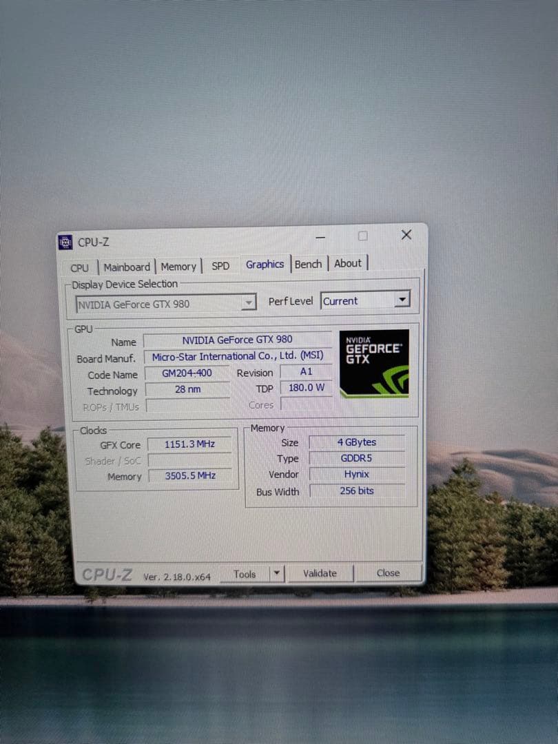 グラフィックボード・グラボ・ビデオカード MSI GeForce GTX 980 4GD5