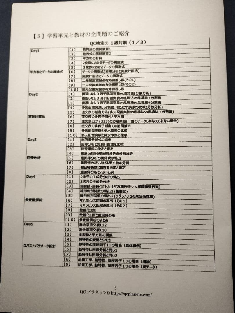 【ＱＣ塾】ＱＣ検定®１級対策講座（１／３）　を販売します。