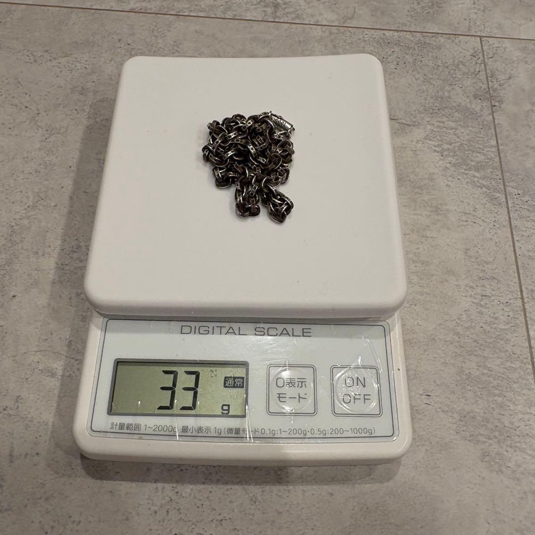 美品 クロムハーツ ペーパーチェーン ネックレス 18インチ ミニ巾着付き