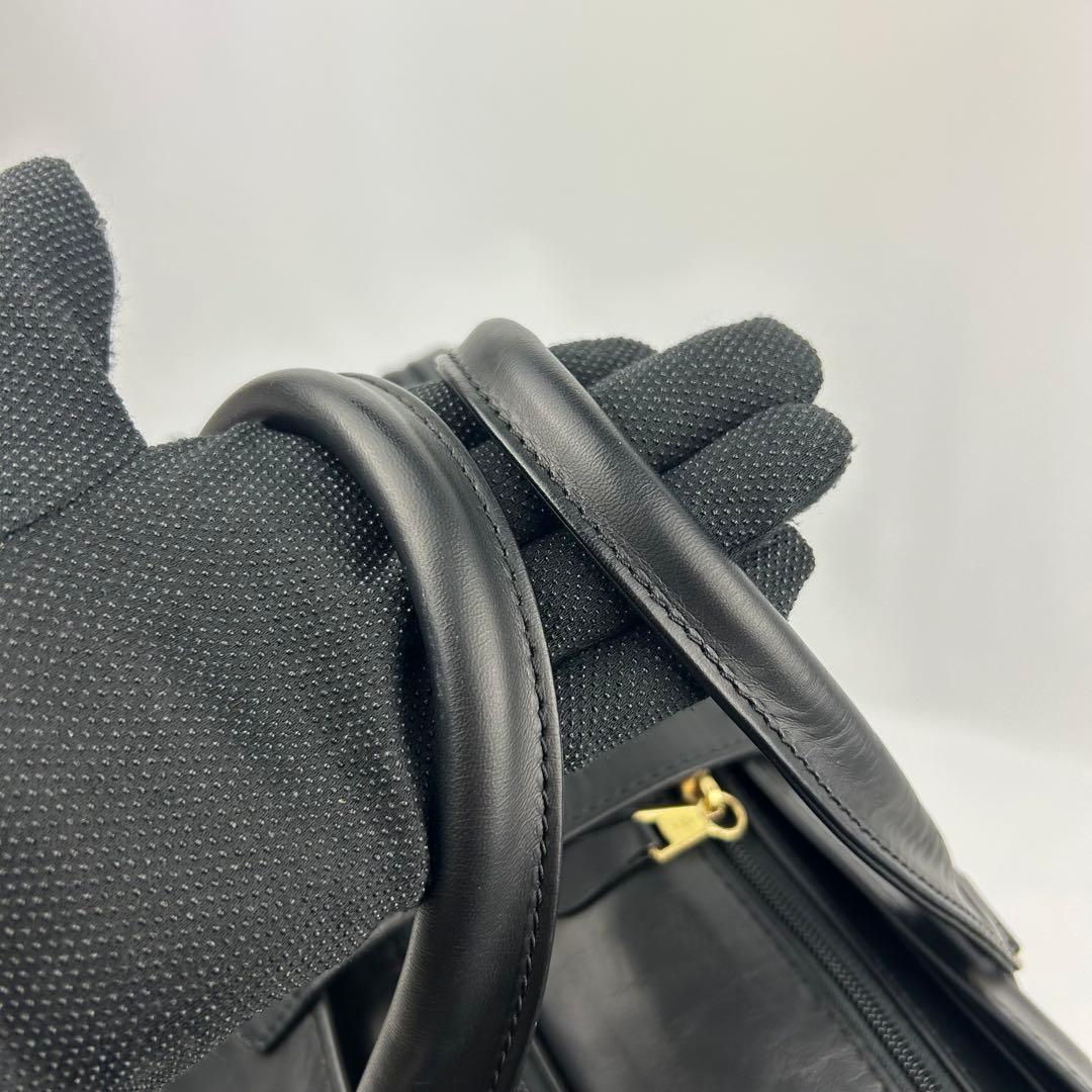 【美品】森田鞄製作所 ボストンバッグ　オールレザー　2way 大容量　鍵付き　黒