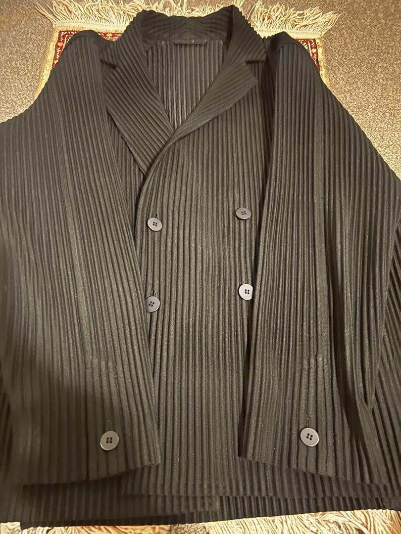 オムプリッセ　25SSTAILORED PLEATS ダブルジャケット