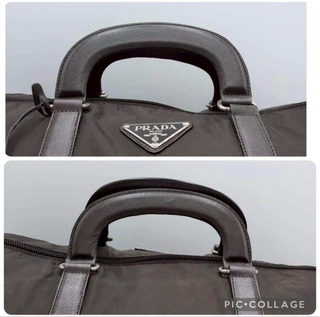 PRADA プラダ テスートナイロン レザー ボストンバッグ トラベルバック