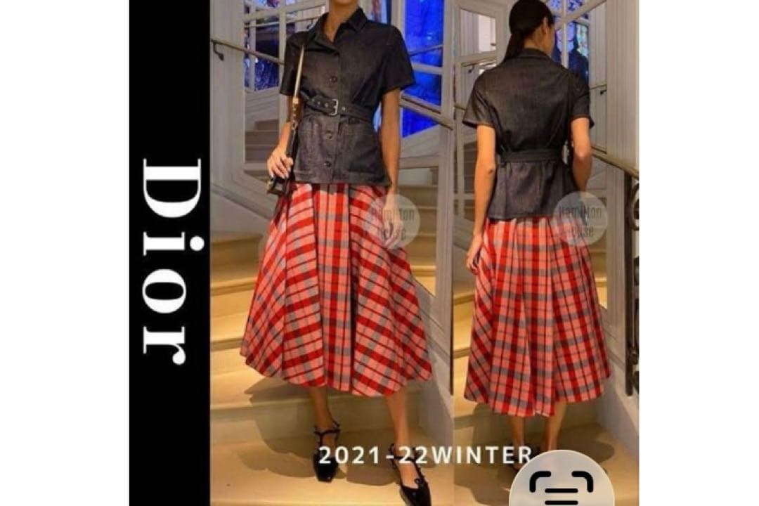 ★Christian Dior★ミディスカートwoolフレアスカート神崎恵42万