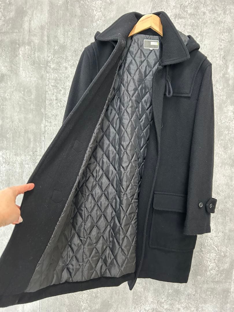 カンコー学生服 2WAYダッフルコート 男女兼用 裏キルト フード着脱 L 黒