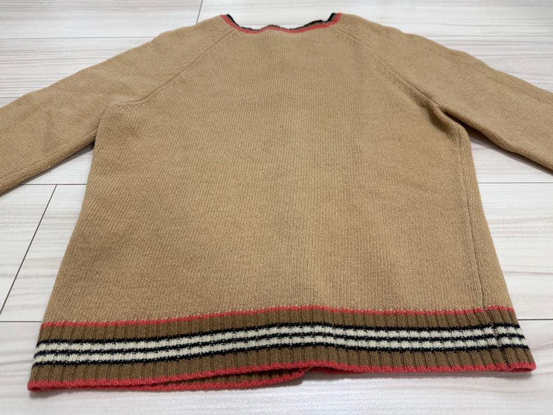 BURBERRY ウール100% カーディガン ホースロゴボタン M ベージュ