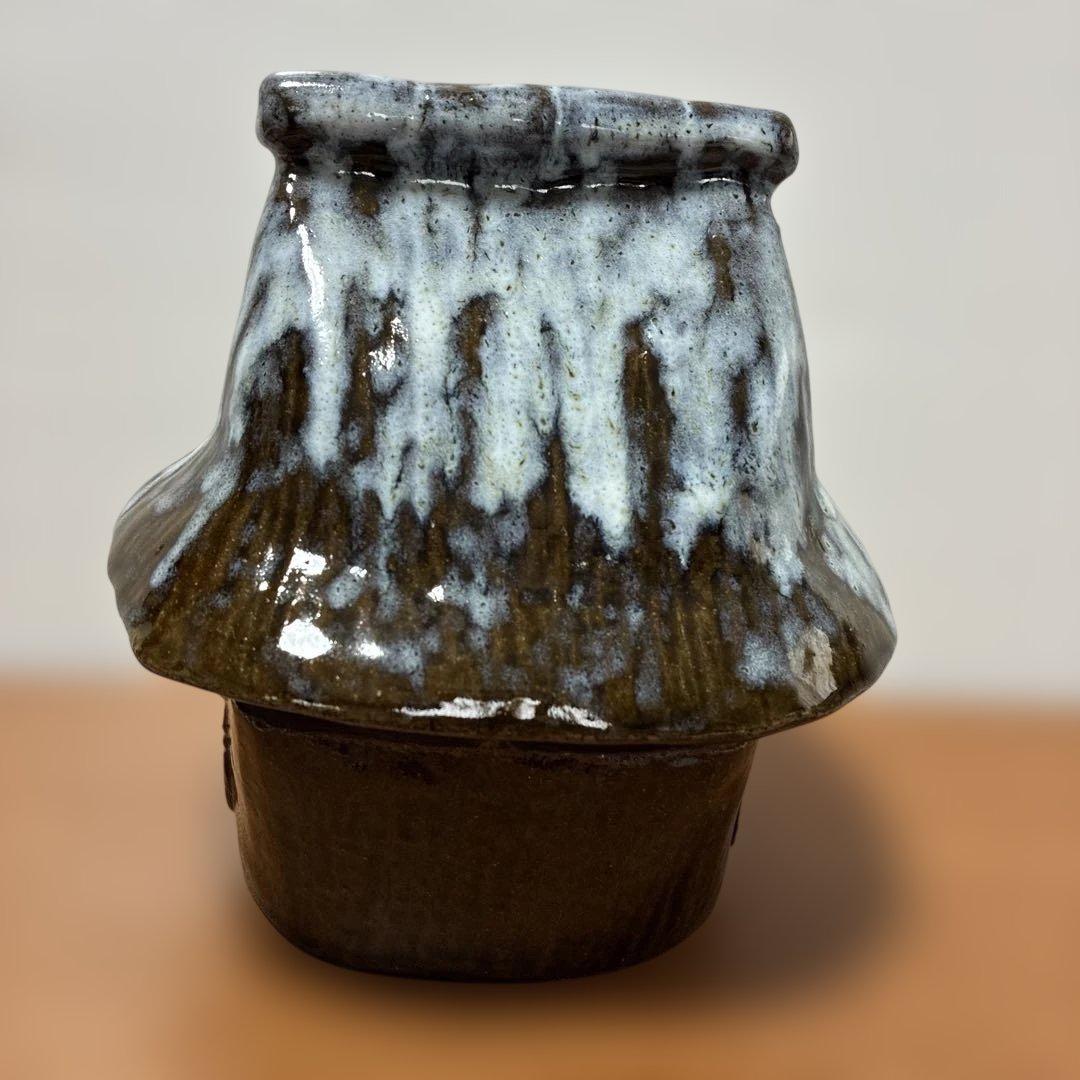 【超美品】陶器製香炉香合　小物入れ　置物　ジュエリー　茶道具　煙突有り