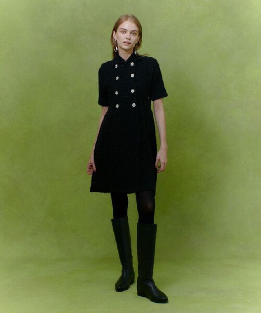 LOULOU WILLOUGHB ニットツィードワンピース