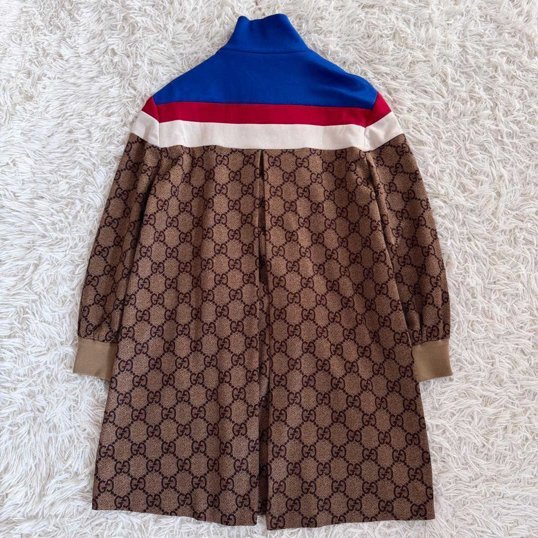 美品　グッチ　ワンピース　GG柄　ワッペン　ブラウン　Sサイズ