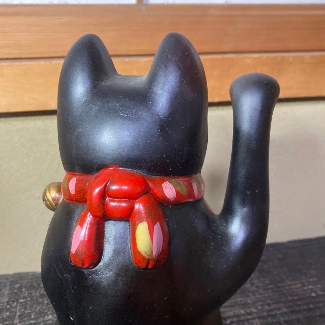 専用　黒招き猫置物　約25cm14cm