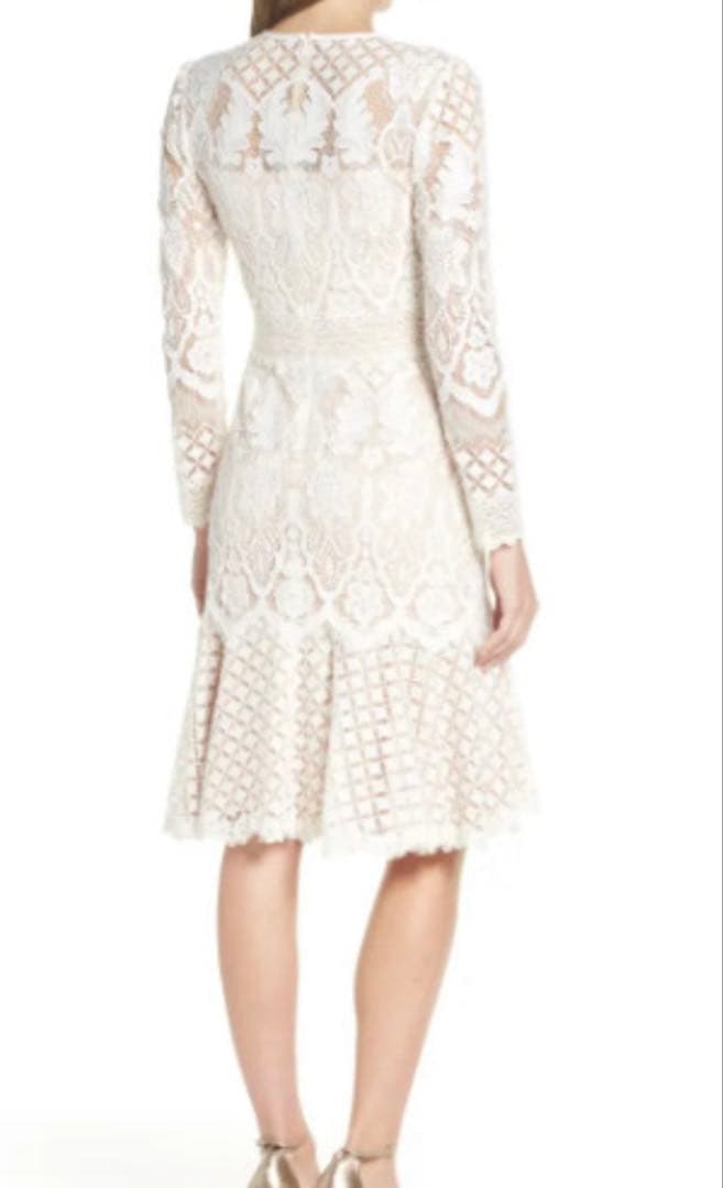 Tadashi Shoji タダシショージ　ホワイトレースワンピースドレス長袖6