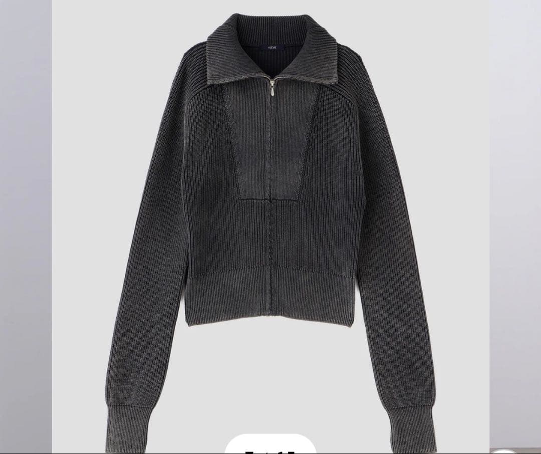 【新品】YLÈVE FADED STONEWASH KNIT ZIPプルオーバー