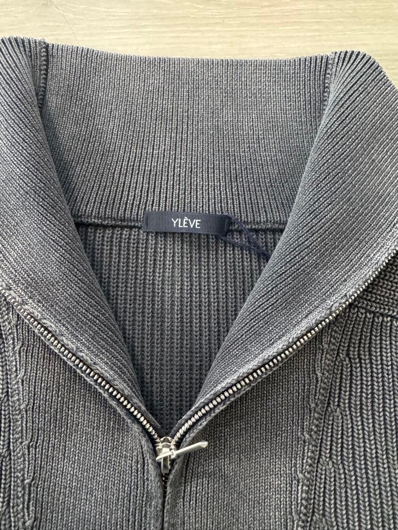 【新品】YLÈVE FADED STONEWASH KNIT ZIPプルオーバー