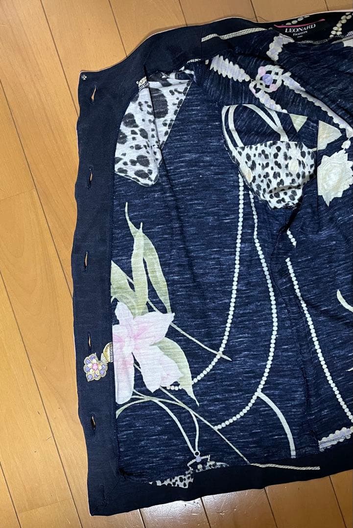 ♠️LEONARD(レオナール)♠️Lサイズ◆花柄◆長袖カーディガン