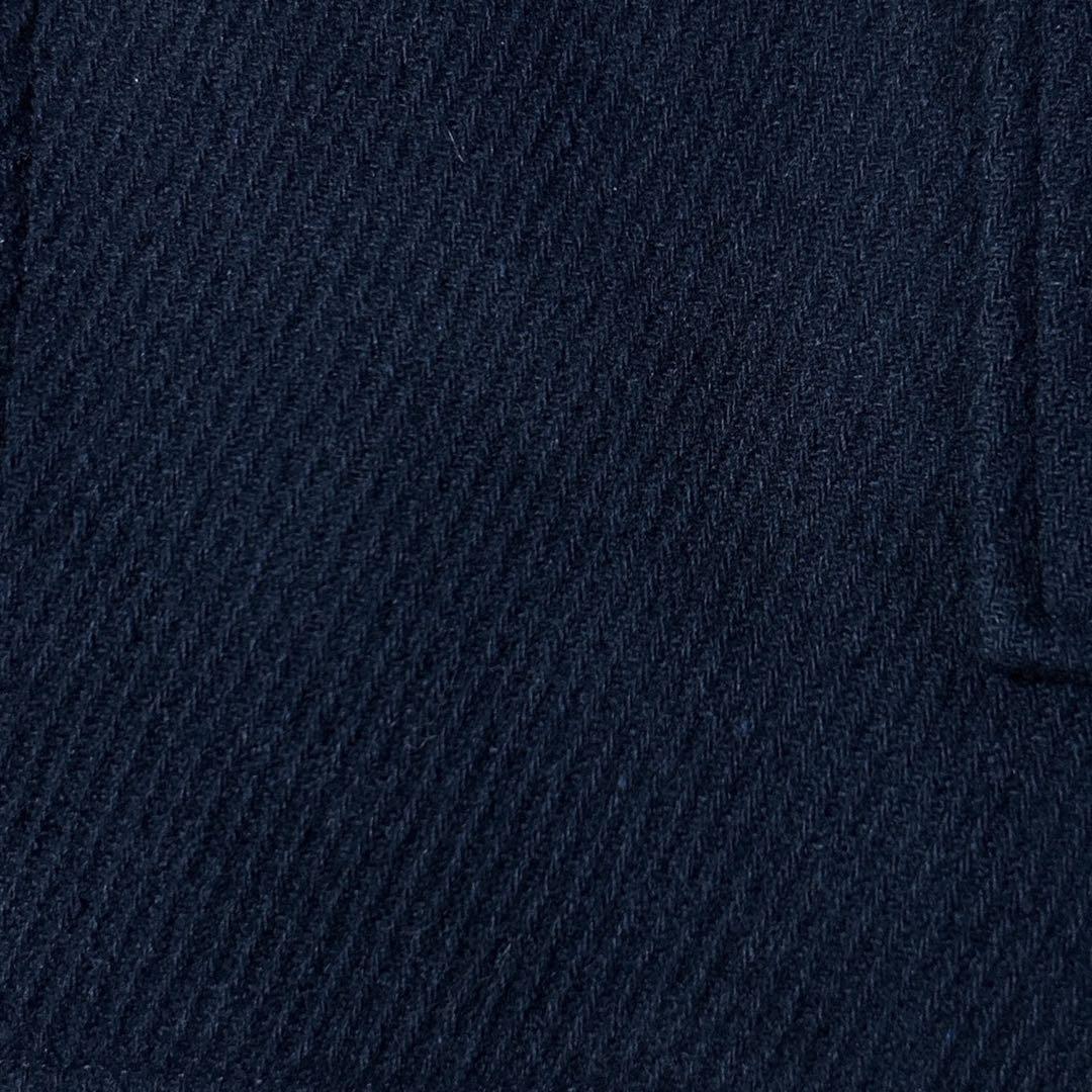 美品✨Mitsumine 着心地抜群 ワッフルツイードダッフルコート 紺色 L