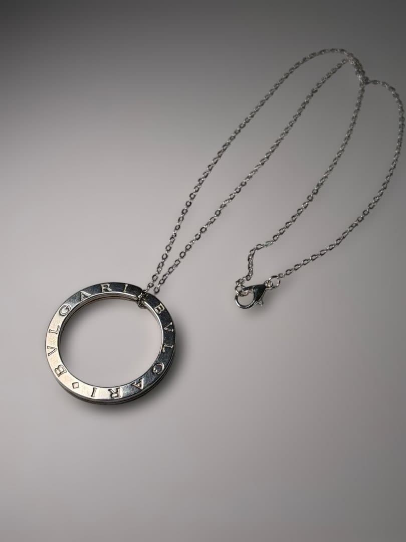 134 BVLGARI シルバー リングネックレス 約47センチ