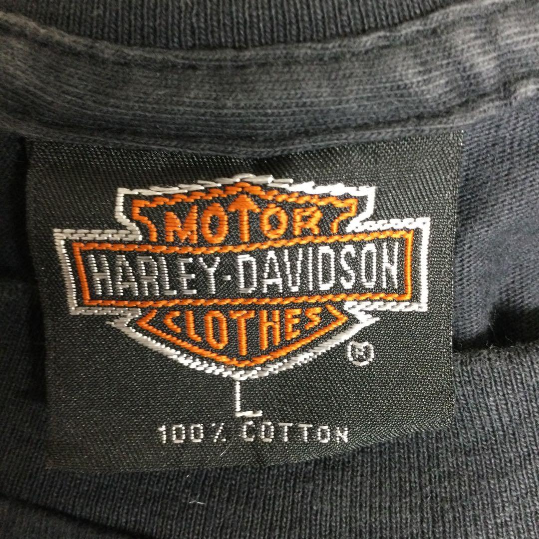 HARLEYーDAVIDSONメンズ長袖両面プリントTシャツLサイズ