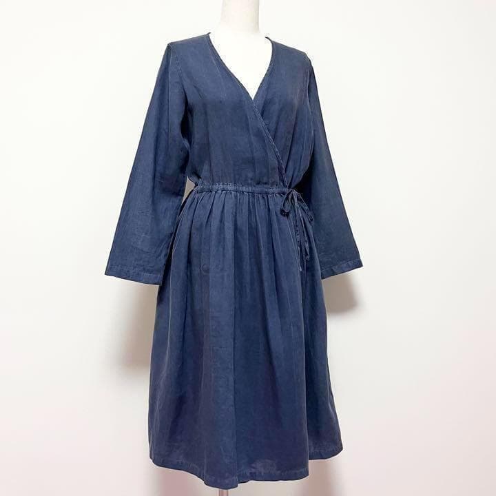 送料無料 美品 nest Robe ネストローブ 硫化染め リネン ワンピース