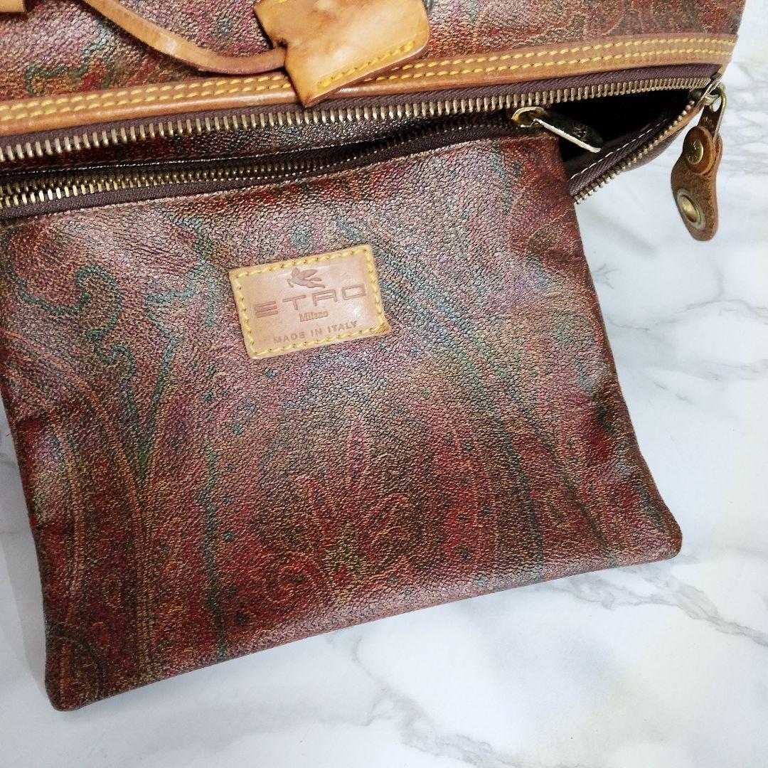 値下げ❢　ETRO エトロ ペイズリー ミニボストンカデナ 鍵 クロシェット