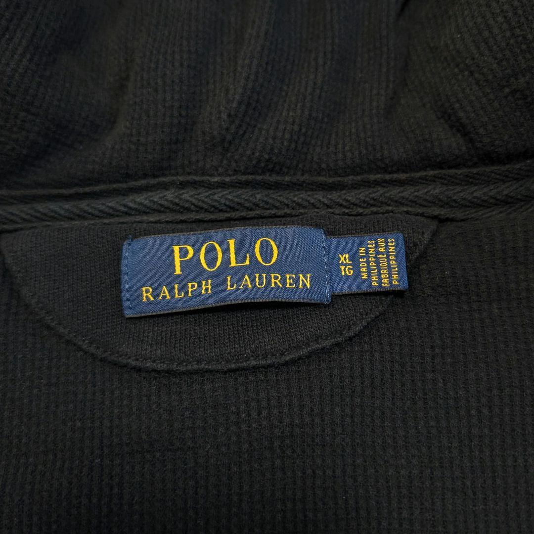 【RALPH LAUREN】ポニー刺繍・裏サーマル中綿ベストジャケット　ブラック