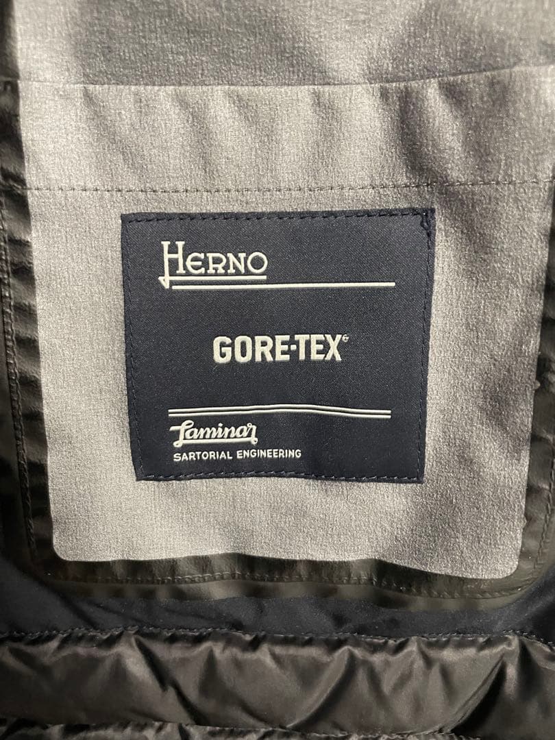 ヘルノ　HERNO Laminar ネイビー モッズダウンコート サイズ46