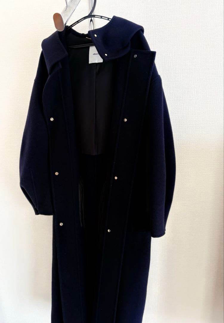 ebure フーデットコート　36 ネイビー