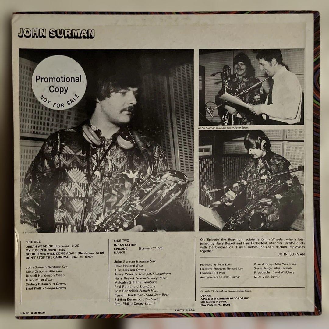 洋楽 John surman - anglo sax US org. PROMO LP