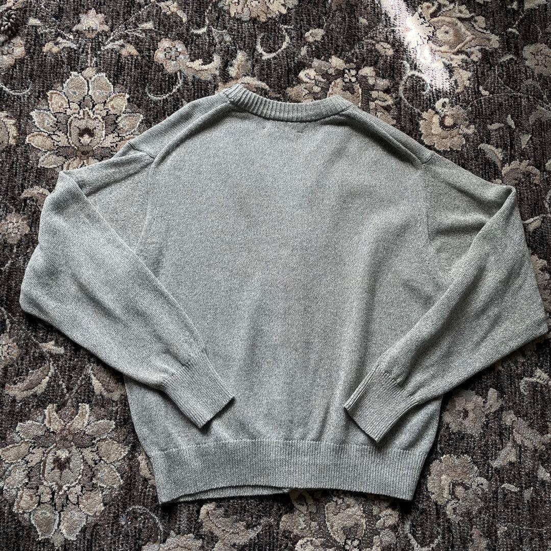 【美品】かぐれ ドライコットンVネックカーディガン グレー