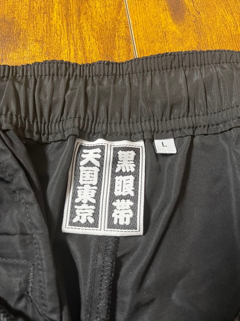 【美品】ワコマリア ブラックアイパッチ コラボ トラックパンツ L ブラック