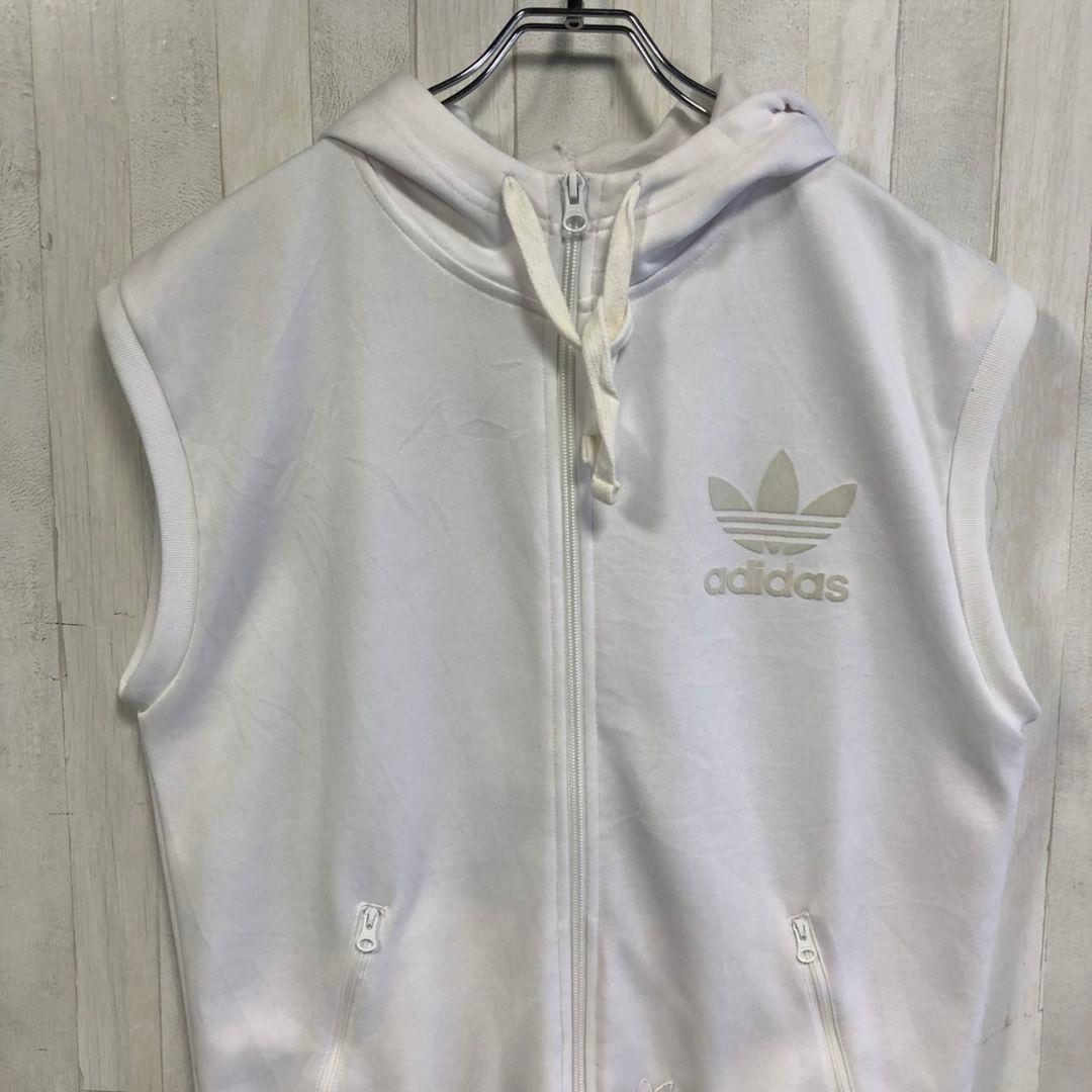 adidas　アディダス　トレフォイル　プリント　ワッペン　ノースリーブパーカー