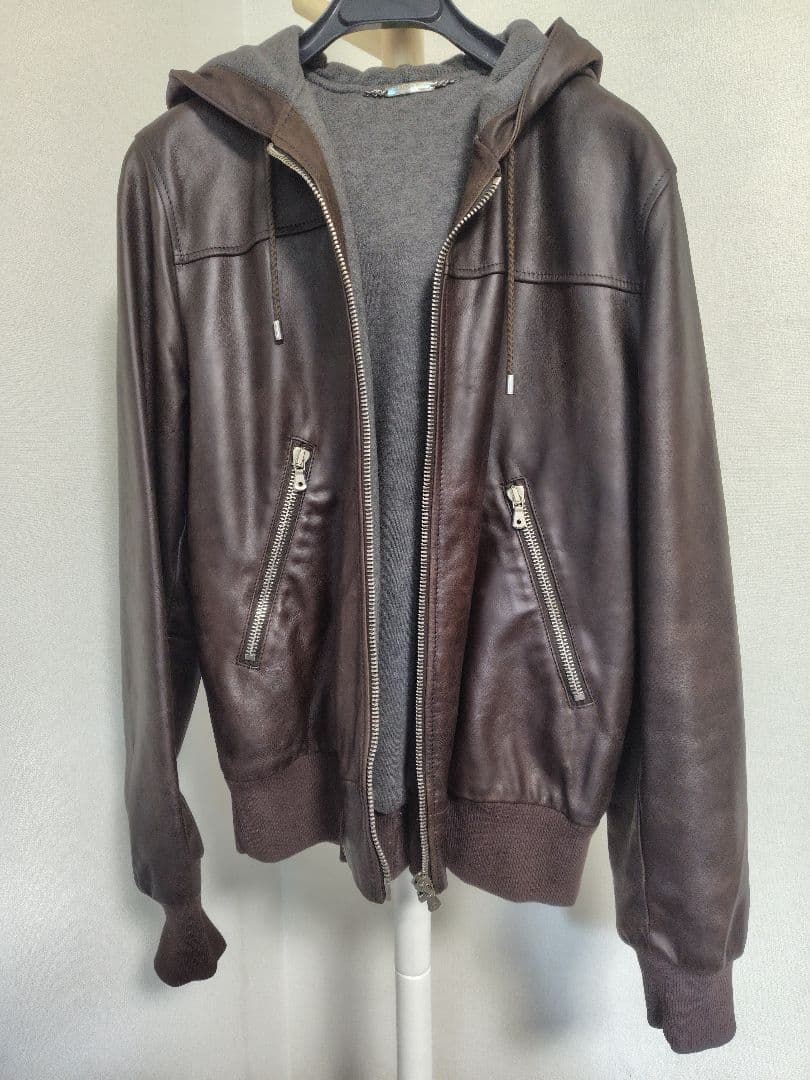 最終値下げ DOLCE&GA BBANA レザーパーカー ブルゾン 48