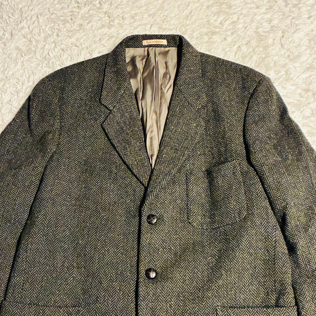 【美品】パパス テーラードジャケット ヘリンボーン ウール L 日本製