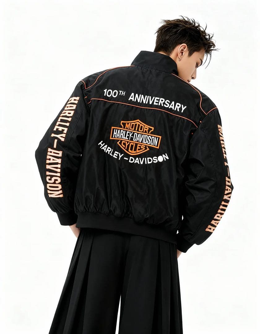 Harley-Davidson バイカーデザインレーシングジャケット（中綿入り）
