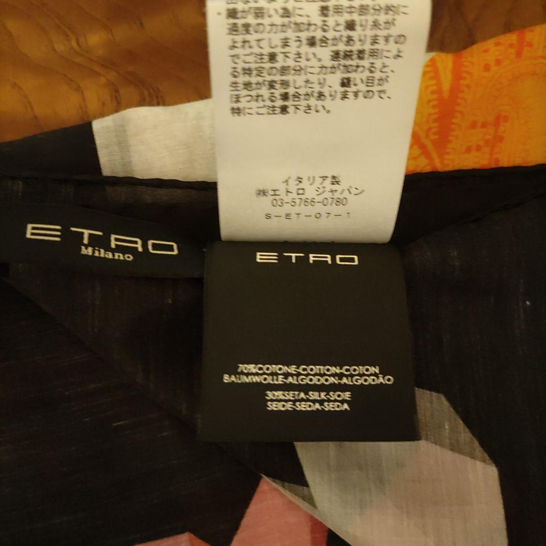 ETRO シルク混 プリント ストール コットン シルク イタリア 高級