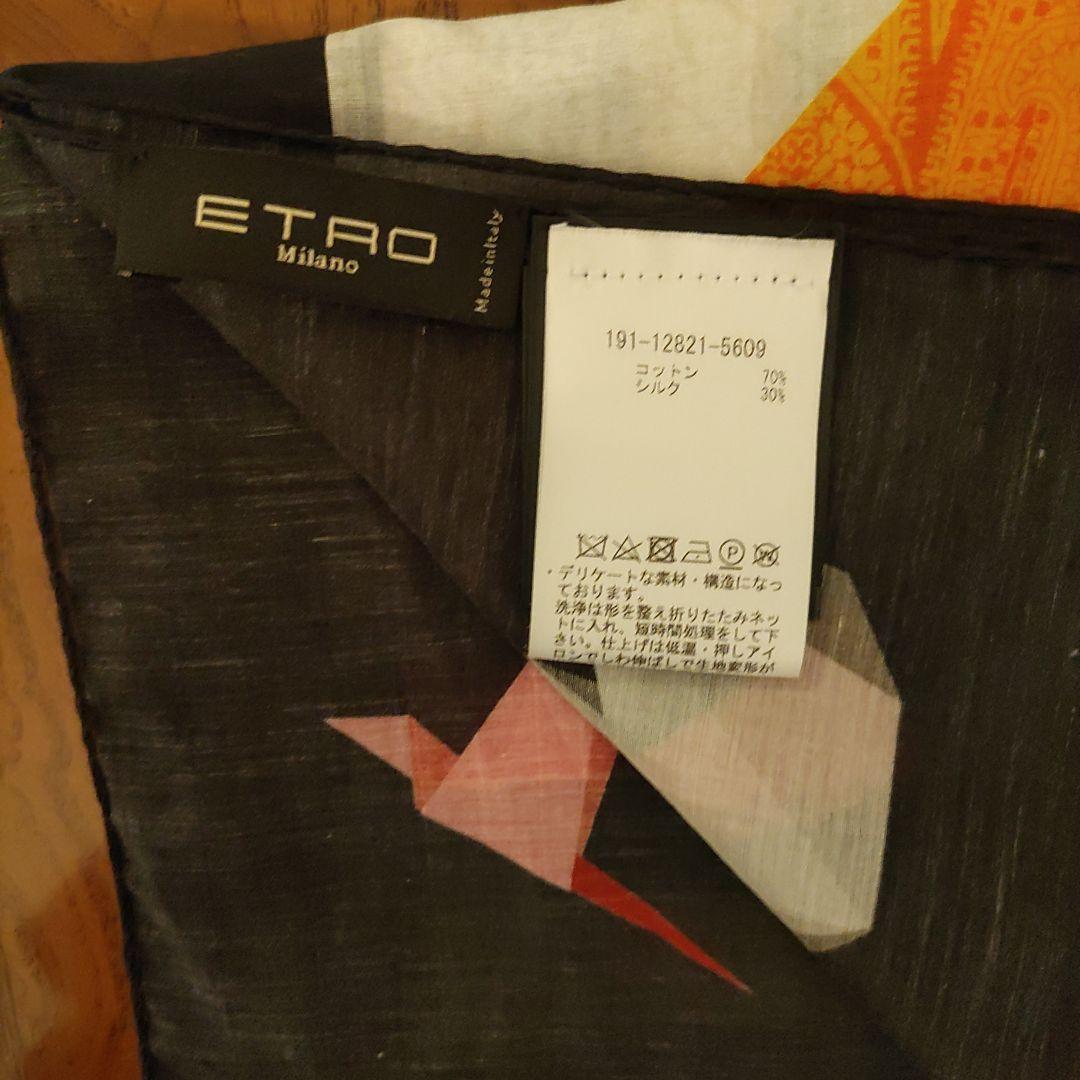 ETRO シルク混 プリント ストール コットン シルク イタリア 高級