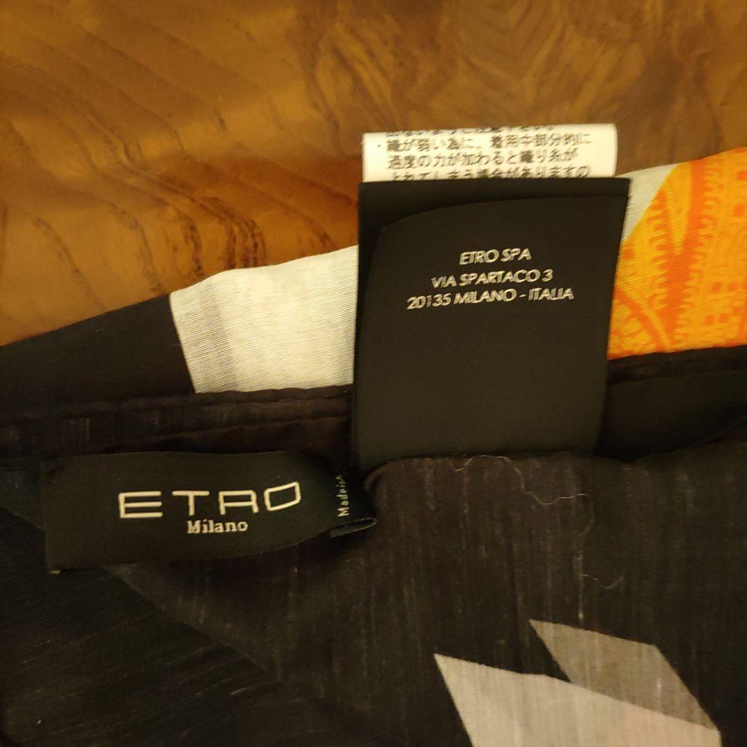 ETRO シルク混 プリント ストール コットン シルク イタリア 高級