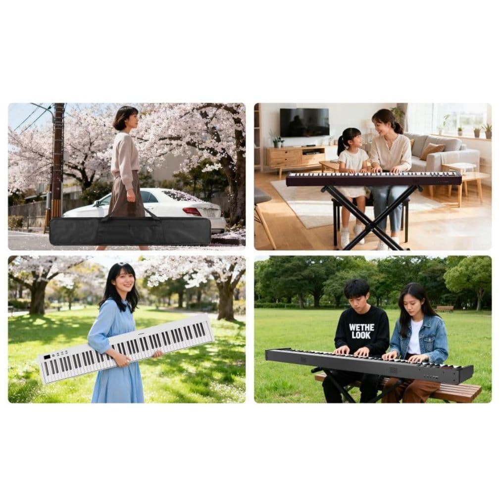 komugi 新品未使用 電子ピアノ88鍵盤 ブルートゥース スタンド付き