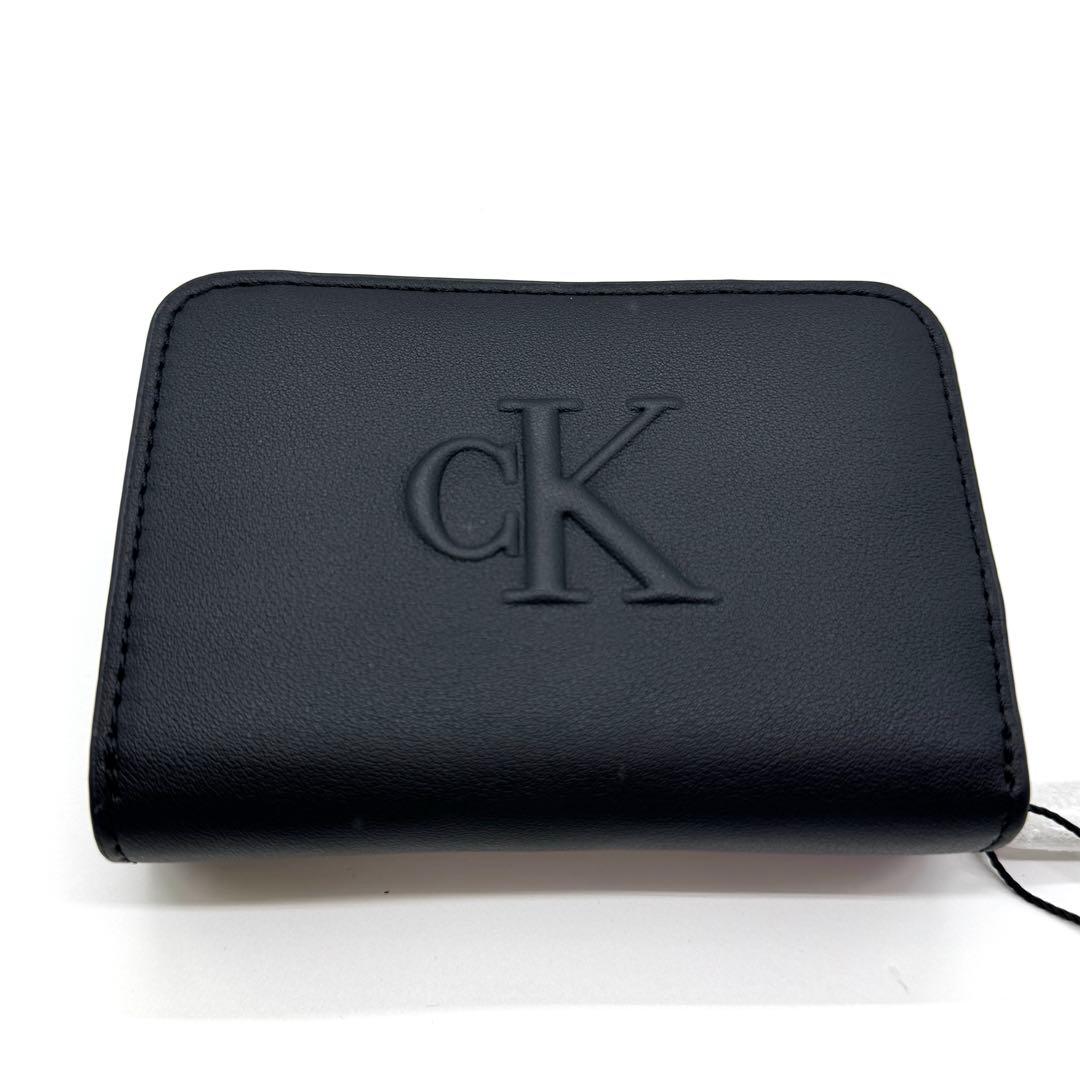 新品 カルバンクライン ふたつ折り 財布 黒 ck