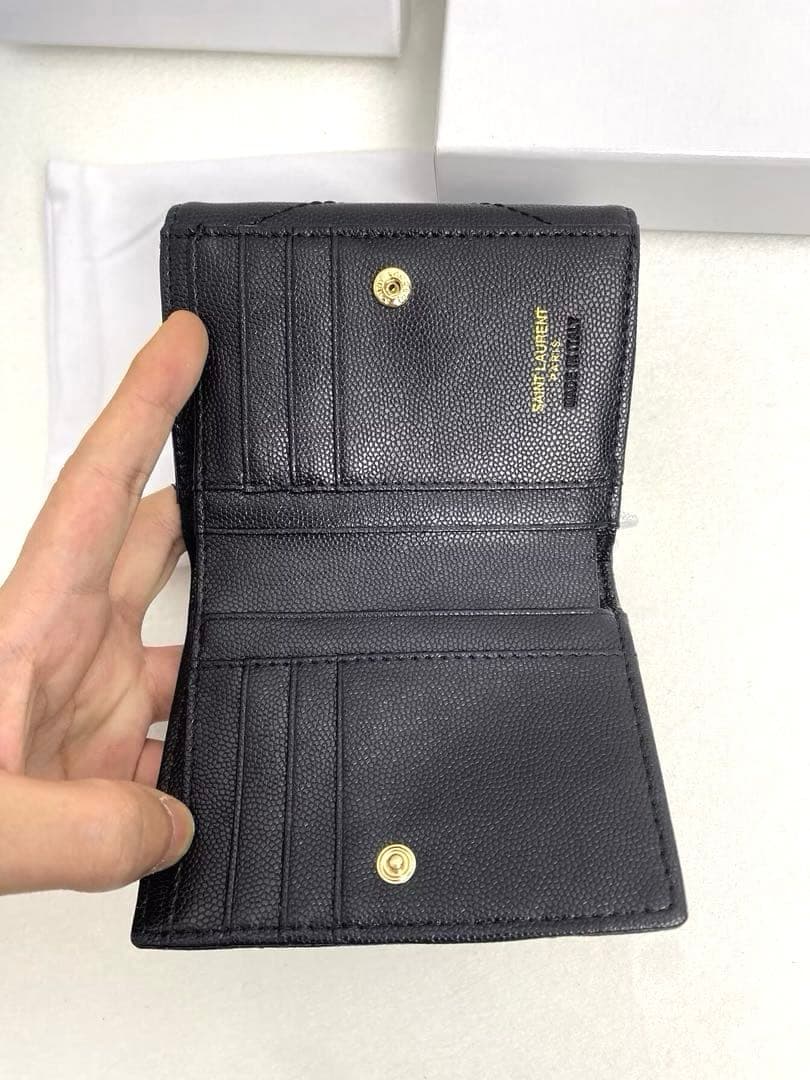 Saint Laurent ブラック 三つ折り財布