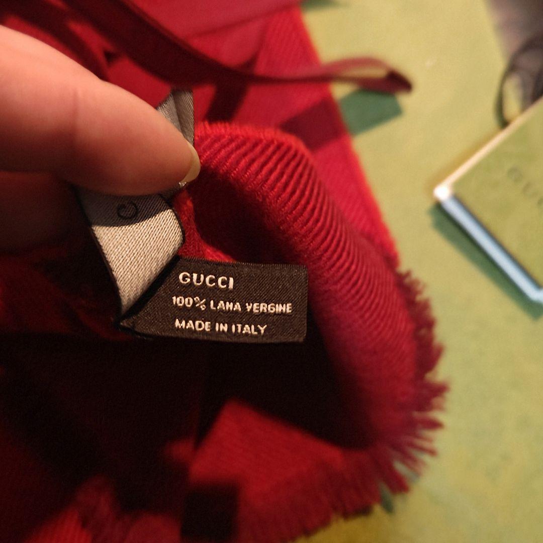 ❤新品箱袋付き❤GUCCI マフラー ショール スカーフ❤レッド❤