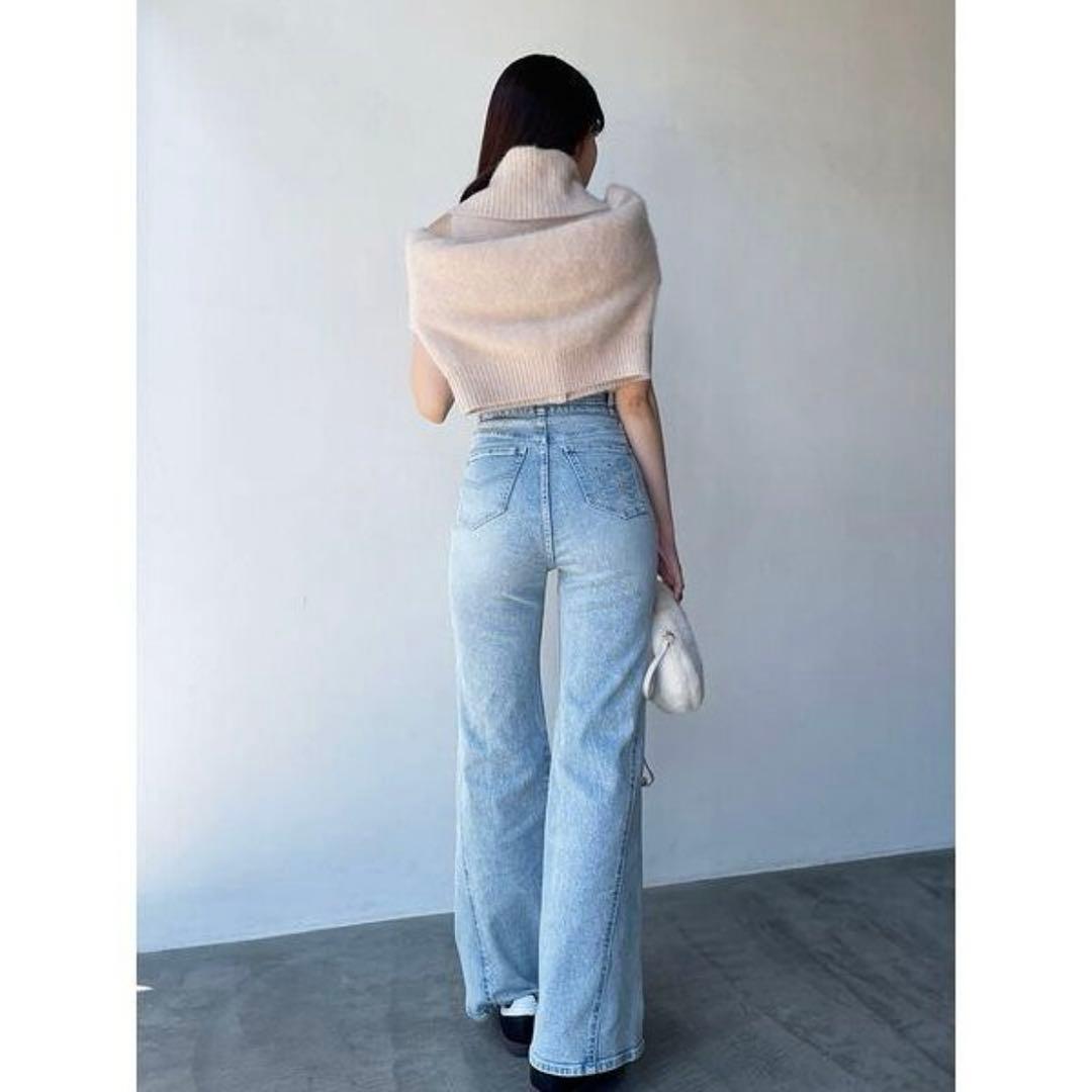 SNIDEL sustainableストレッチフレアデニムパンツ SAX