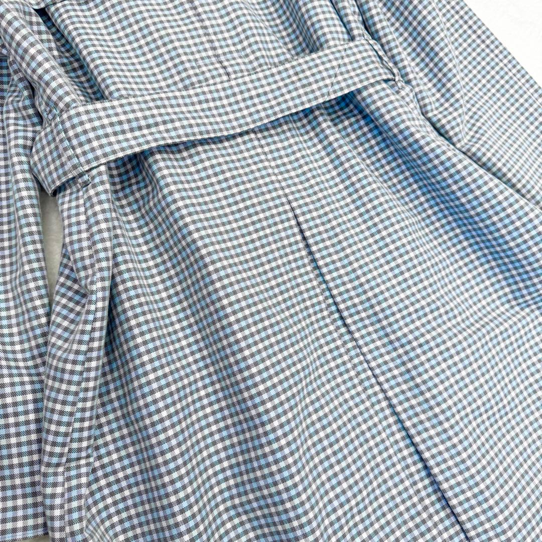 美品 ブルーレーベルクレストブリッジ トレンチコート チェック 38 ブルー 青