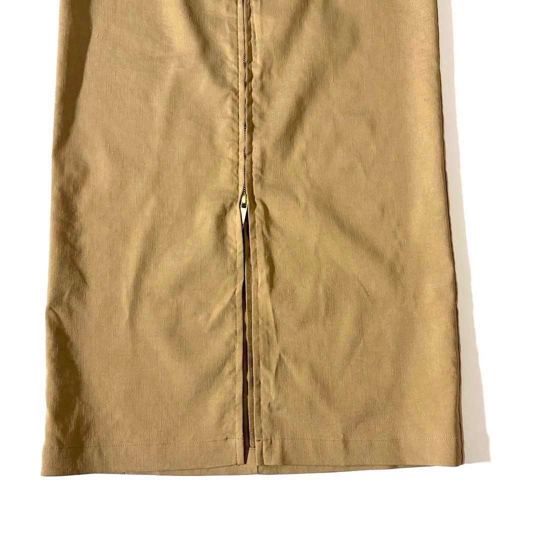極美品　ノーブル　25SS コンフォートストレッチジップタイトスカート リネン混