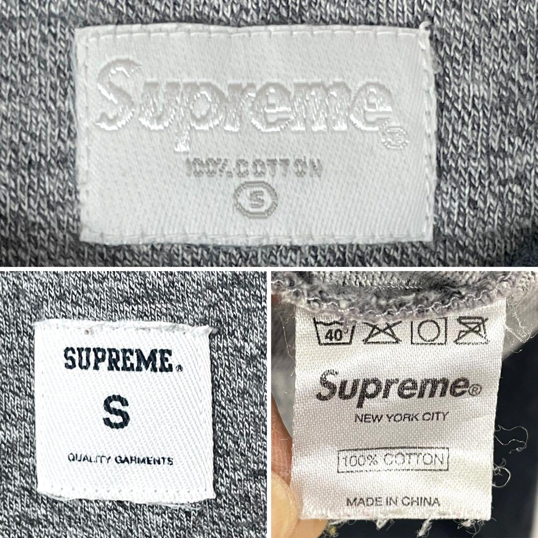 極美品 SUPREME ラグラン袖 ロンT リンガーシャツ グレー ブラック